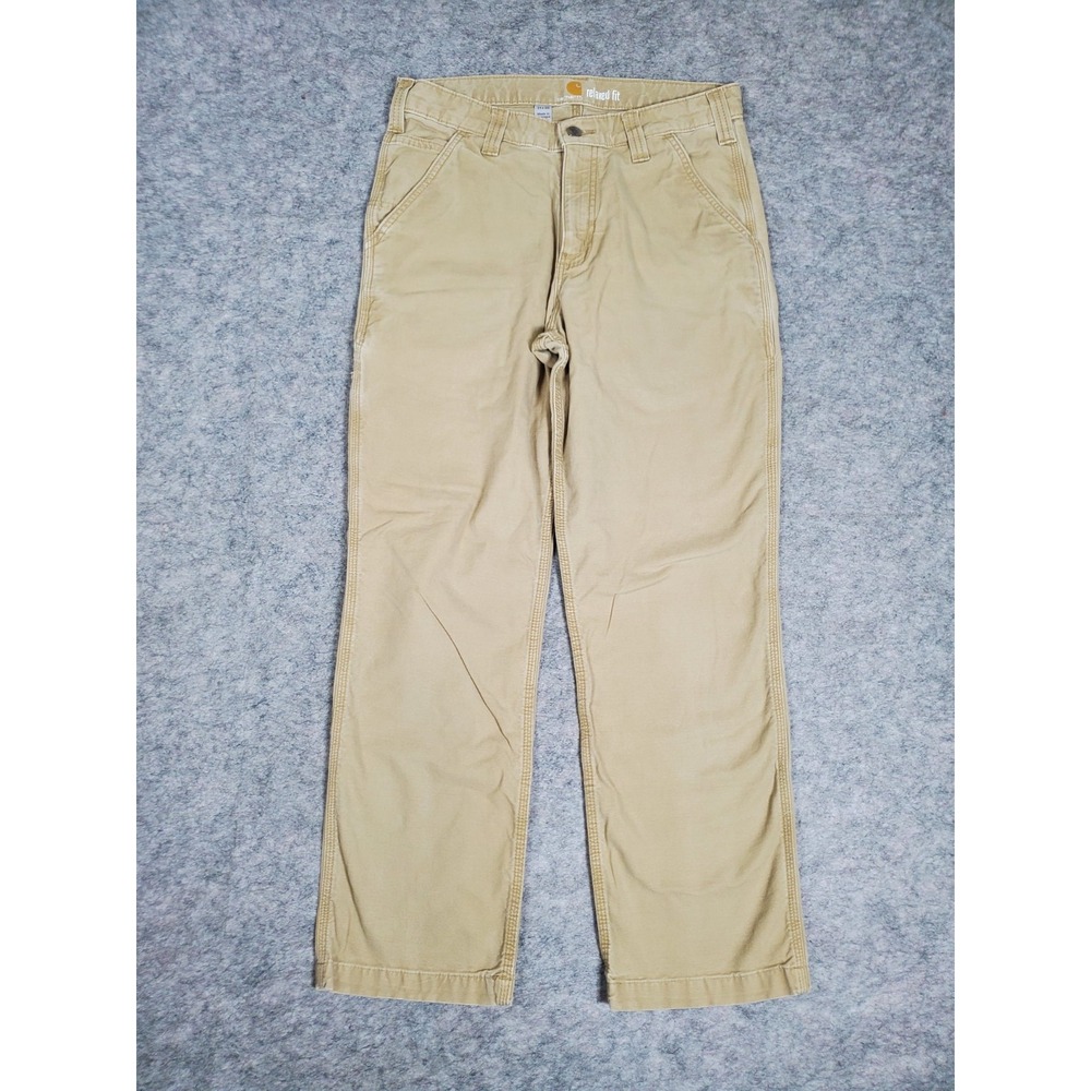 Carhartt Rugged Flex Relaxed Straight Rigby Dungaree Work Pants Mens 31x30 Beige